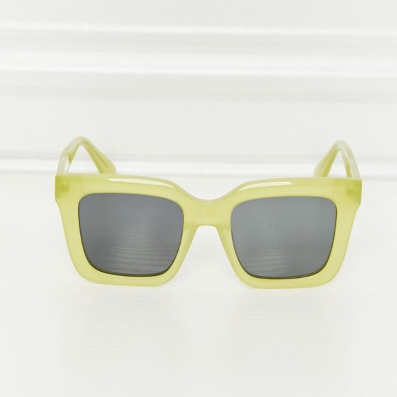UV400 Square TAC Polarization Lens Sunglasses in Neon Yellow main image 4